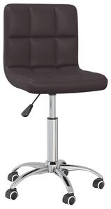 Obrotowe krzesło biurowe, brązowe, sztuczna skóra