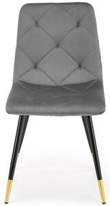 Tapicerowane krzesło z pikowaniem glamour K438 - szary