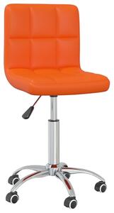 Obrotowe krzesło biurowe, pomarańczowe, sztuczna skóra