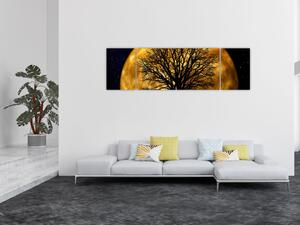 Obraz księżyca i sylwetki (170x50 cm)