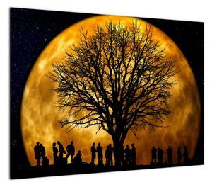 Obraz księżyca i sylwetki (70x50 cm)