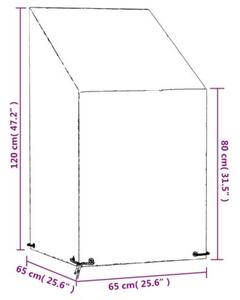 Pokrowiec na krzesło ogrodowe, 8 przelotek, 65x65x80/120 cm, pe