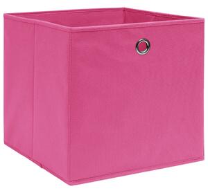 Pudełka, 4 szt., różowe, 32x32x32 cm, tkanina