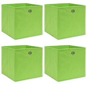 Pudełka, 4 szt., zielone, 32x32x32 cm, tkanina