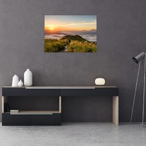 Obraz góry o zachodzie słońca (70x50 cm)