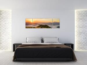 Obraz góry o zachodzie słońca (170x50 cm)