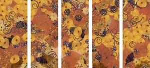 5-częściowy obraz abstrakcja inspirowana G. Klimtem