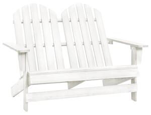 2-osobowe krzesło ogrodowe Adirondack, jodłowe, białe