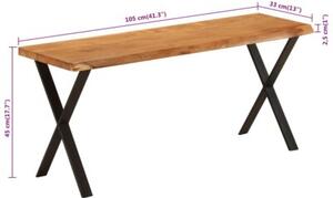 Ławka z naturalną krawędzią drewna, 105 cm, drewno akacjowe