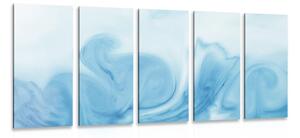 5-częściowy obraz piękna niebieska abstrakcja
