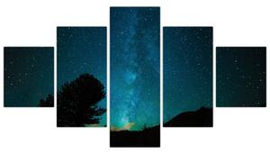 Obraz nocnego nieba z gwiazdami (125x70 cm)