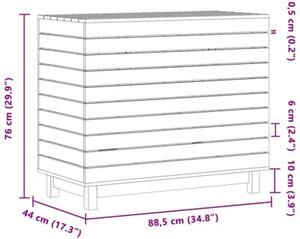 Kosz na pranie, 88,5x44x76 cm, lite drewno sosnowe