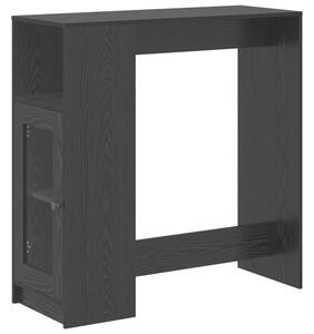 Nowoczesny stół barowy w czarnym dębie z półkami 101 x 40 cm