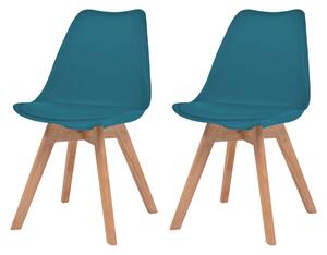 Krzesła stołowe, 2 szt., turkusowe, plastikowe