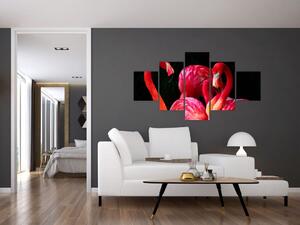 Obraz czerwonych flamingów (125x70 cm)