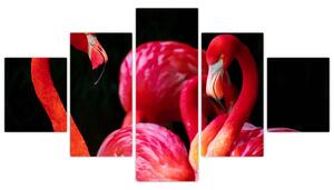 Obraz czerwonych flamingów (125x70 cm)