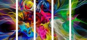 5-częściowy obraz abstrakcyjny chaos kolorów