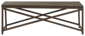 Ławka ogrodowa, 120 cm, polirattanowa, brązowa