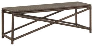 Ławka ogrodowa, 120 cm, polirattanowa, brązowa