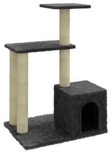 Drapak dla kota z sizalowymi słupkami, ciemnoszary, 71 cm