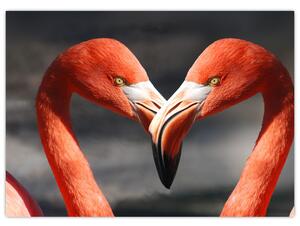 Obraz dwóch zakochanych flamingów (70x50 cm)