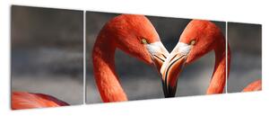 Obraz dwóch zakochanych flamingów (170x50 cm)
