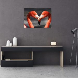 Obraz dwóch zakochanych flamingów (70x50 cm)