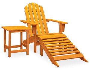 Krzesło ogrodowe Adirondack, podnóżek i stolik, jodłowe