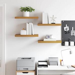 Beżowa półka ścienna z materiału drewnopochodnego - nowoczesny design i praktyczne rozwiązania do przechowywania