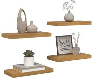 Beżowa półka ścienna z materiału drewnopochodnego - nowoczesny design i praktyczne rozwiązania do przechowywania