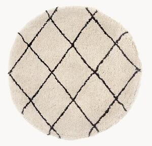 Okrągły ręcznie tuftowany dywan z długim włosiem Naima