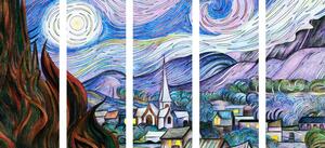 5-częściowy obraz reprodukcja Gwiaździsta noc - Vincent van Gogh