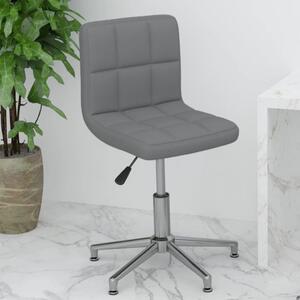 Obrotowe krzesło biurowe, szare, obite sztuczną skórą