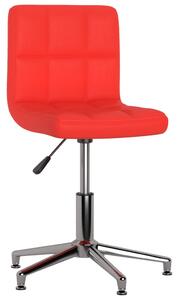 Obrotowe krzesło biurowe, czerwone, sztuczna skóra