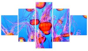 Obraz meduz w morzu (125x70 cm)