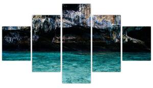 Obraz wody i skał (125x70 cm)