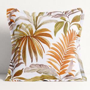 Goldea poszewka na poduszkę z ozdobną kantą dekoracyjna loneta - kolorowe liście palmowe 60 x 60 cm