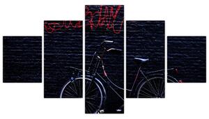 Obraz roweru w Amsterdamie (125x70 cm)