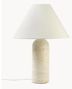 Lampa stołowa z marmurową podstawą o wyglądzie trawertynu Gia