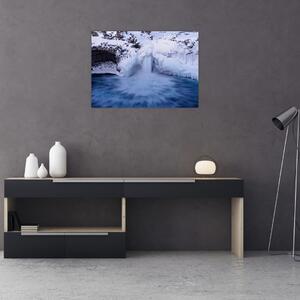 Obraz wodospadu zimą (70x50 cm)