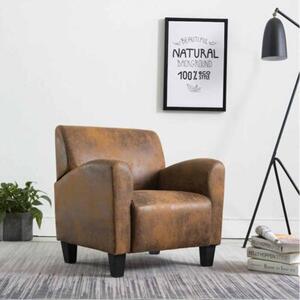 Sofa chair brown 70x69x72 cm skÃ³ra syntetyczna zamszowa