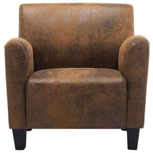 Sofa chair brown 70x69x72 cm skÃ³ra syntetyczna zamszowa