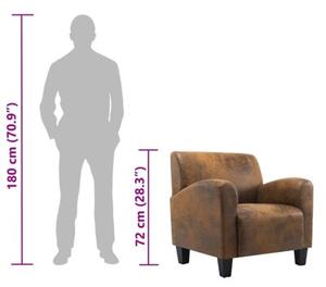 Sofa chair brown 70x69x72 cm skÃ³ra syntetyczna zamszowa