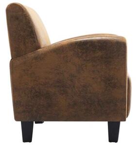 Sofa chair brown 70x69x72 cm skÃ³ra syntetyczna zamszowa