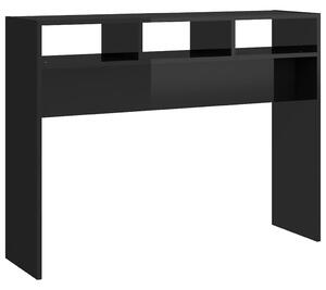 Stolik konsolowy, czarny, wysoki połysk, 105x30x80 cm, płyta