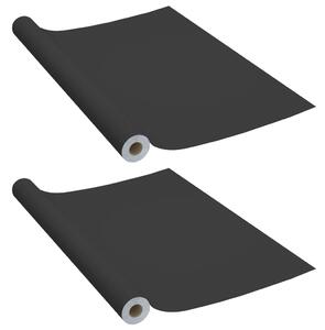 Okleiny meblowe samoprzylepne, 2 szt., czarne, 500x90 cm, PVC