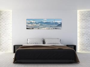 Obraz ośnieżonych gór (170x50 cm)