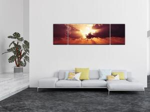 Obraz słońca za chmurami (170x50 cm)