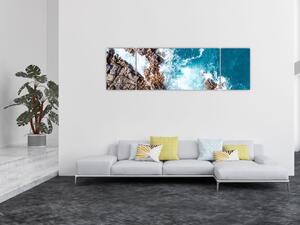Obraz skał i morza (170x50 cm)