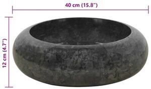 Umywalka, 40 x 12 cm, marmurowa, czarna